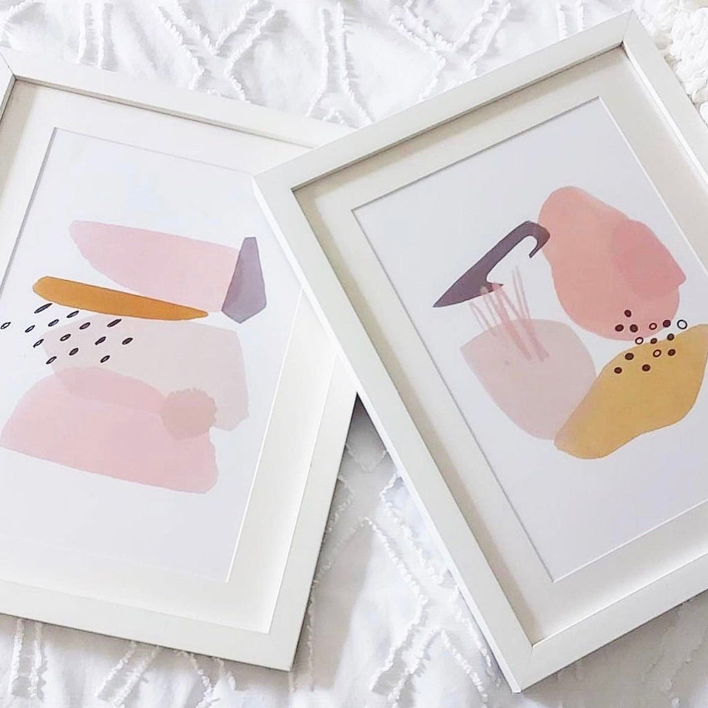 Abstract Shapes Print - Peachy Keen (DESIGN ONE) Posters, Prints, & Visual Artwork Pretty Average   