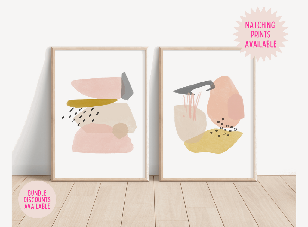 Abstract Shapes Print - Peachy Keen (DESIGN ONE) Posters, Prints, & Visual Artwork Pretty Average   