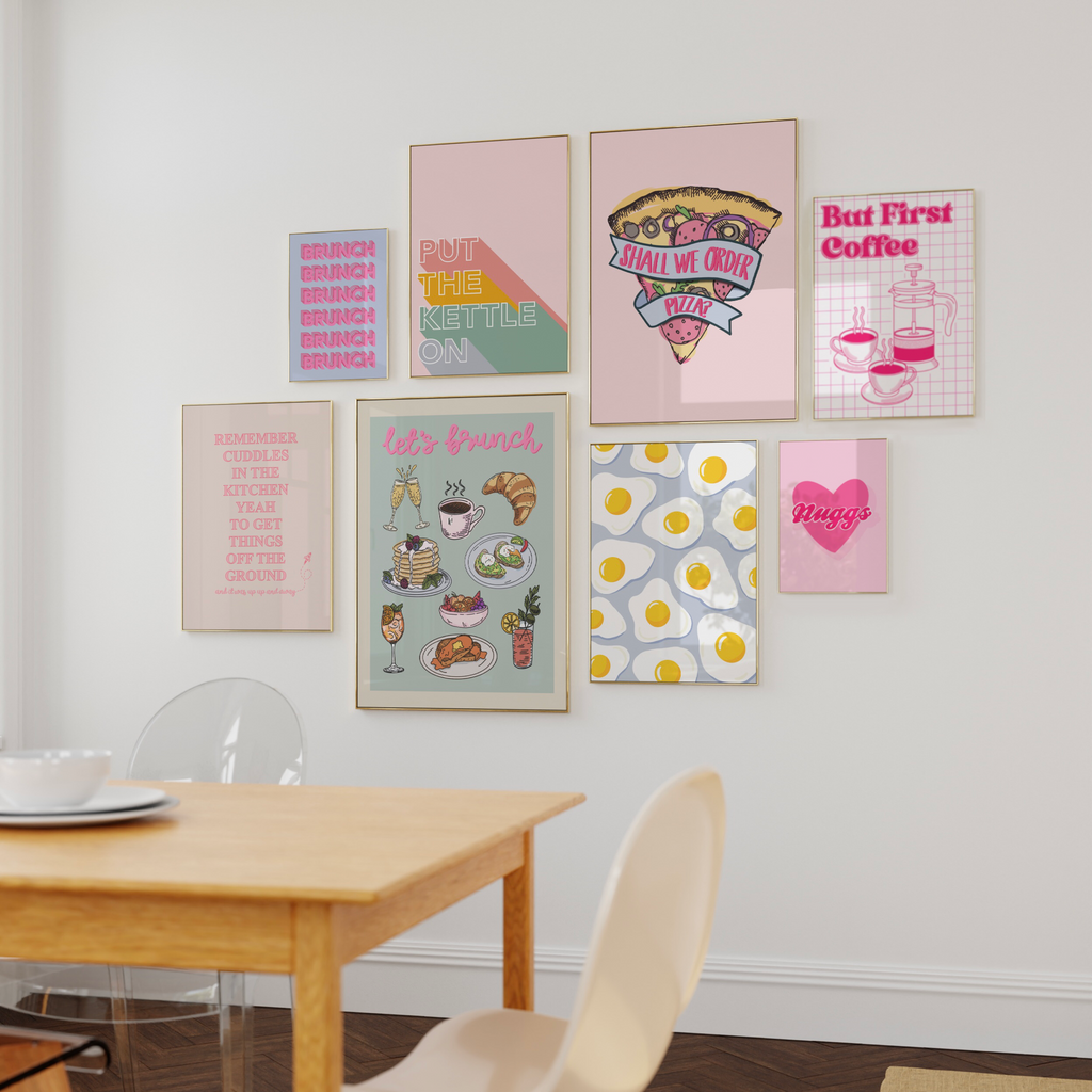 Pastel Kitchen Gallery Wall Bundle - Set of Eight Prints Posters, Prints, & Visual Artwork Pretty Average   