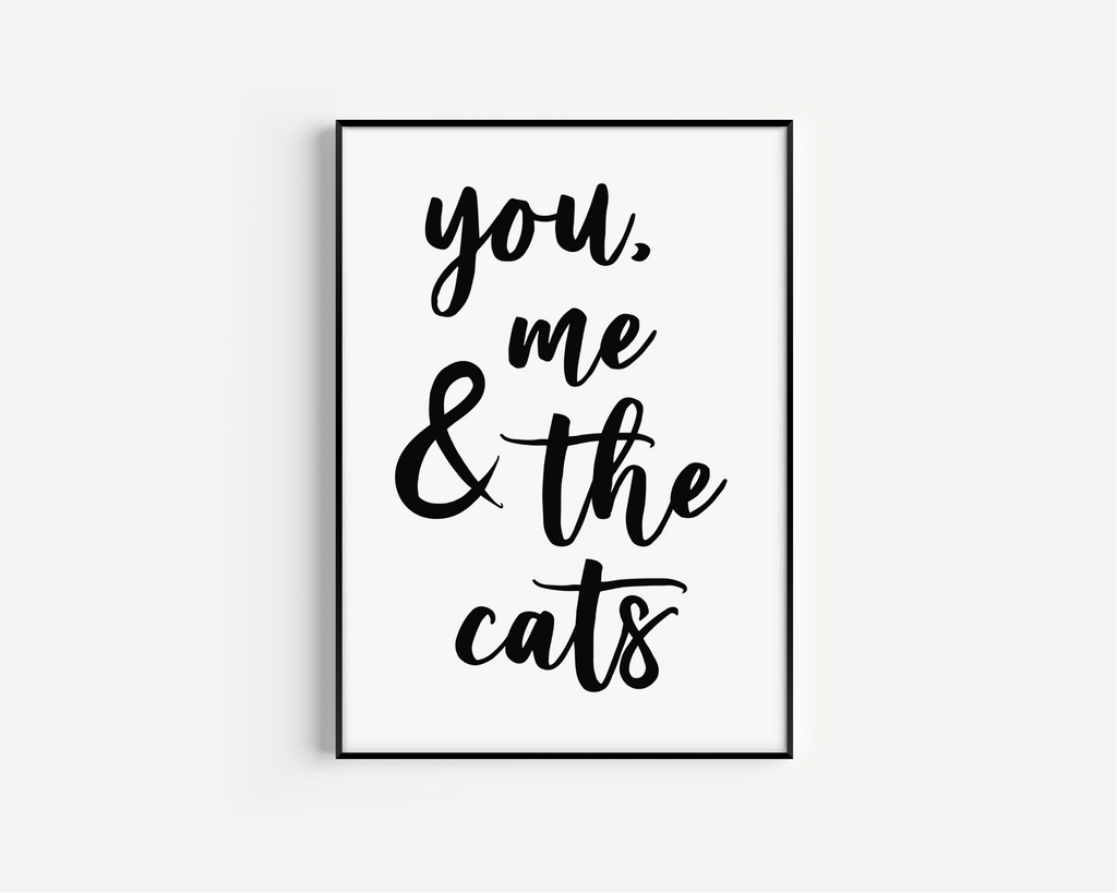 You, Me and the Cat / Cats Print Posters, Prints, & Visual Artwork Pretty Average 4x6 CATS 