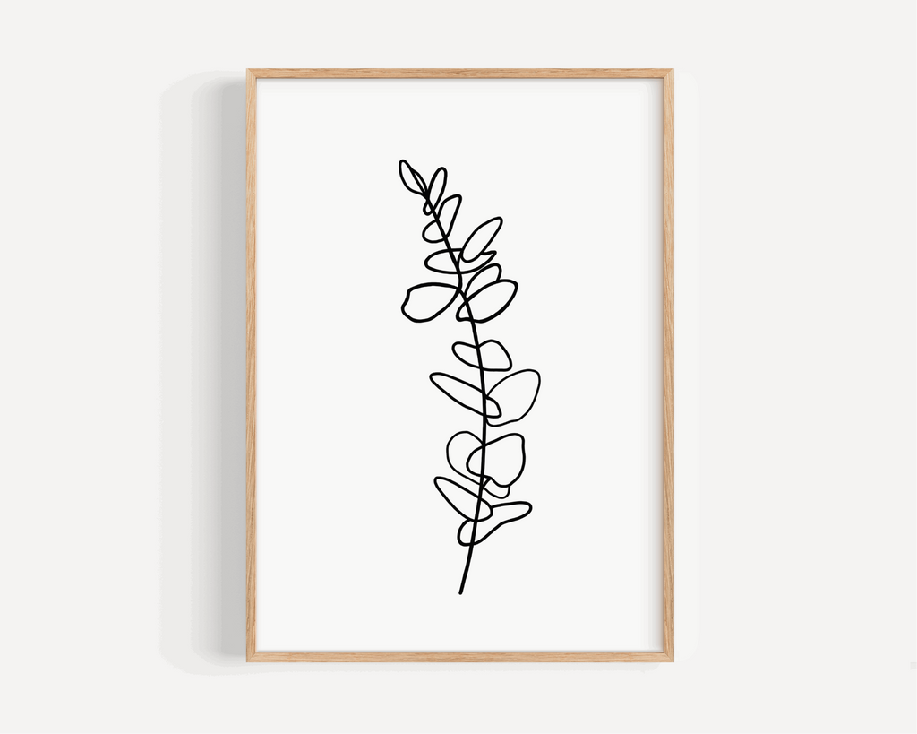 Eucalyptus Line Drawing Print - Single Branch Posters, Prints, & Visual Artwork Pretty Average   