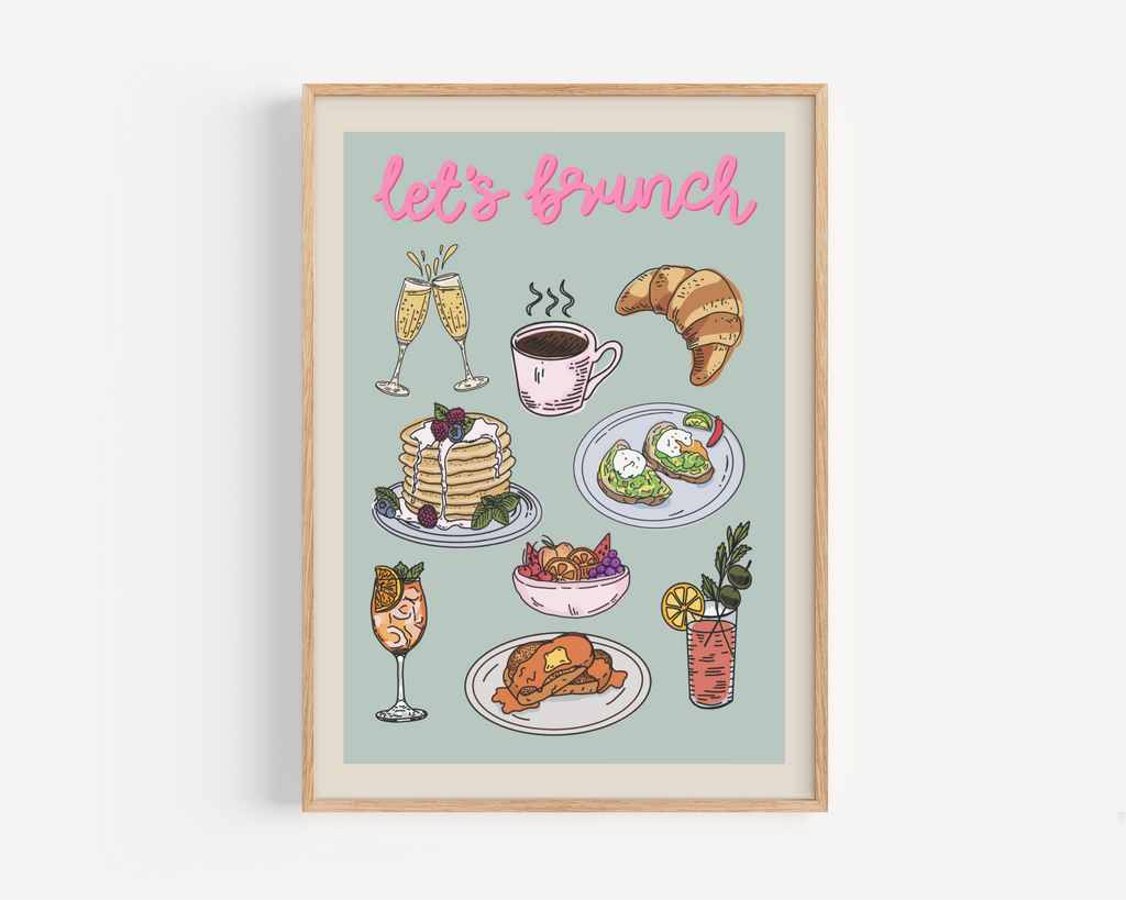 Let’s Brunch - Illustrated Print Posters, Prints, & Visual Artwork Pretty Average   