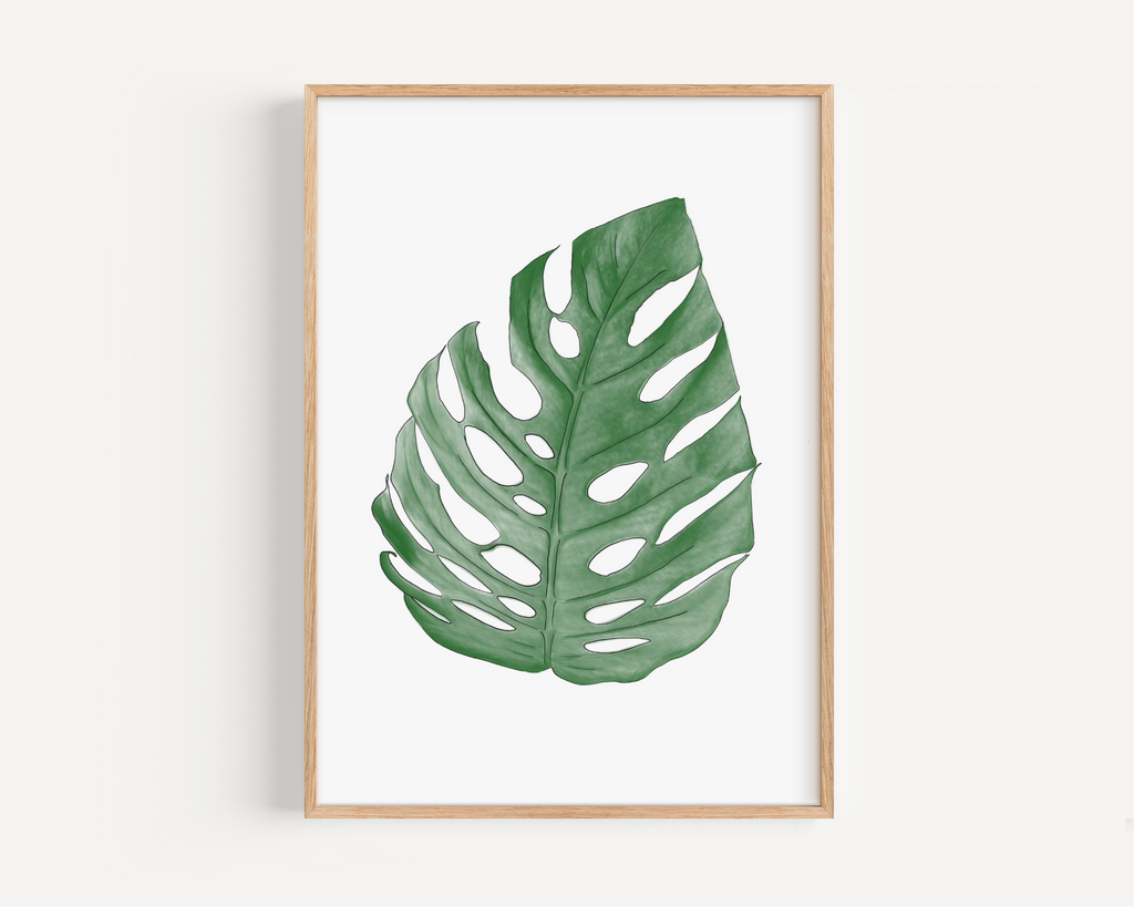 Monstera Leaf Print Posters, Prints, & Visual Artwork Pretty Average   