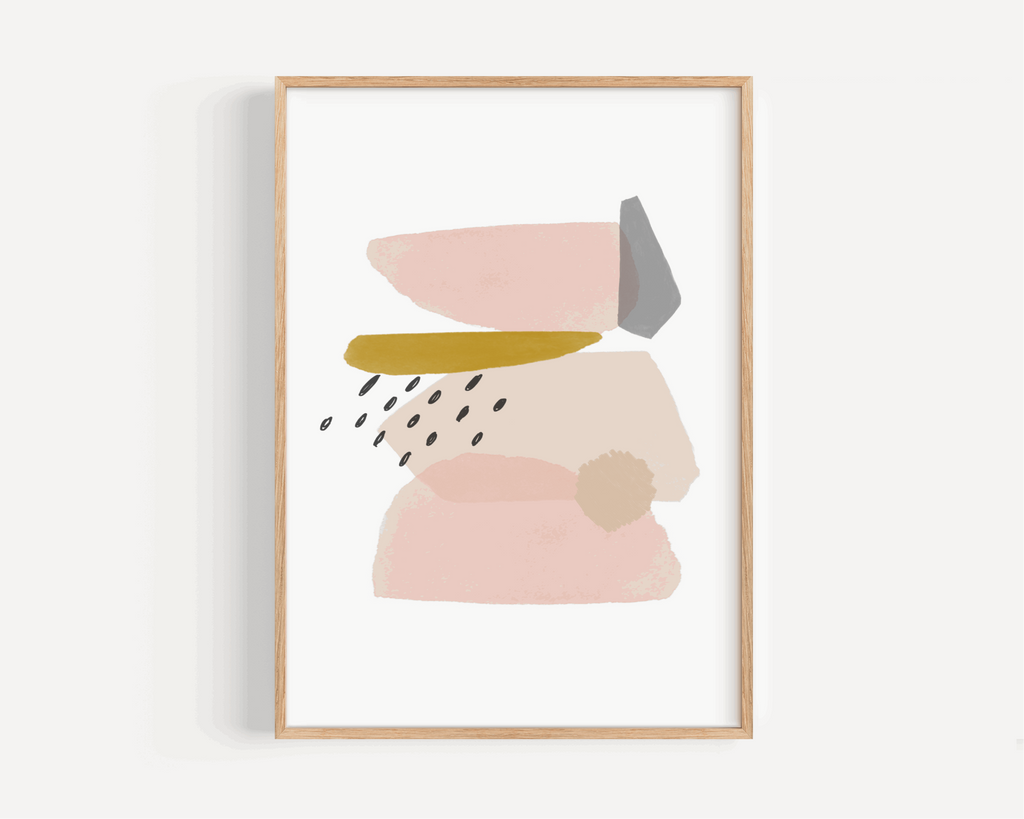 Abstract Shapes Print - Peachy Keen (DESIGN ONE) Posters, Prints, & Visual Artwork Pretty Average   