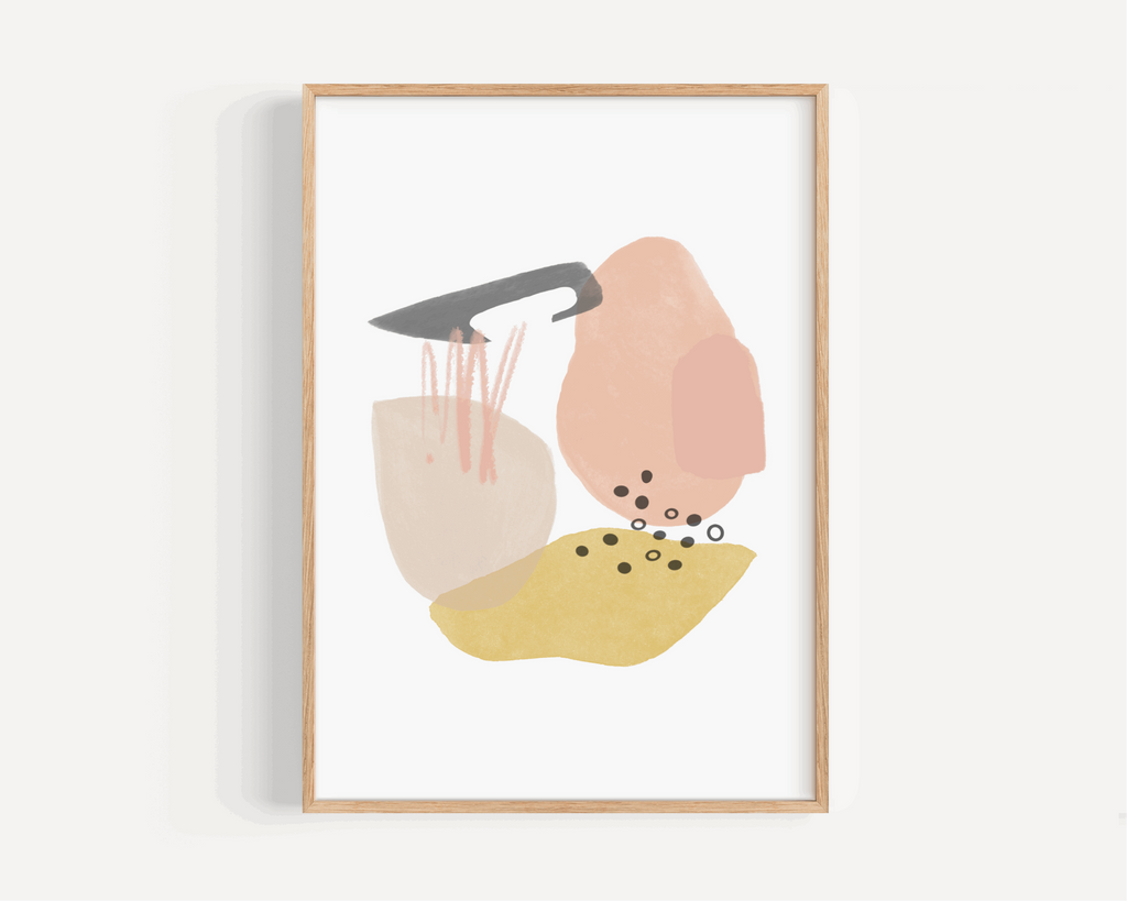 Abstract Shapes Print - Peachy Keen (DESIGN TWO) Posters, Prints, & Visual Artwork Pretty Average   