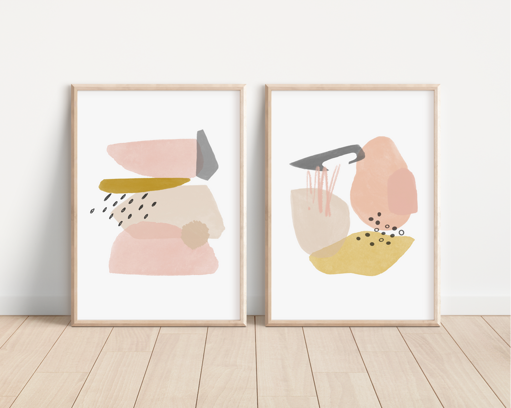 Peachy Keen Abstract Shapes Print Bundle - Set of Two Prints Posters, Prints, & Visual Artwork Pretty Average   