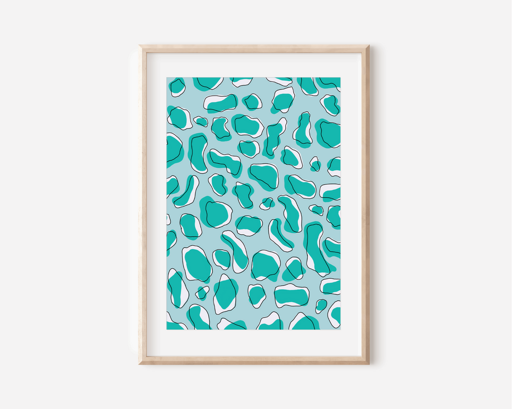 Abstract Leopard Pattern Print Posters, Prints, & Visual Artwork Pretty Average 4x6 Blue 