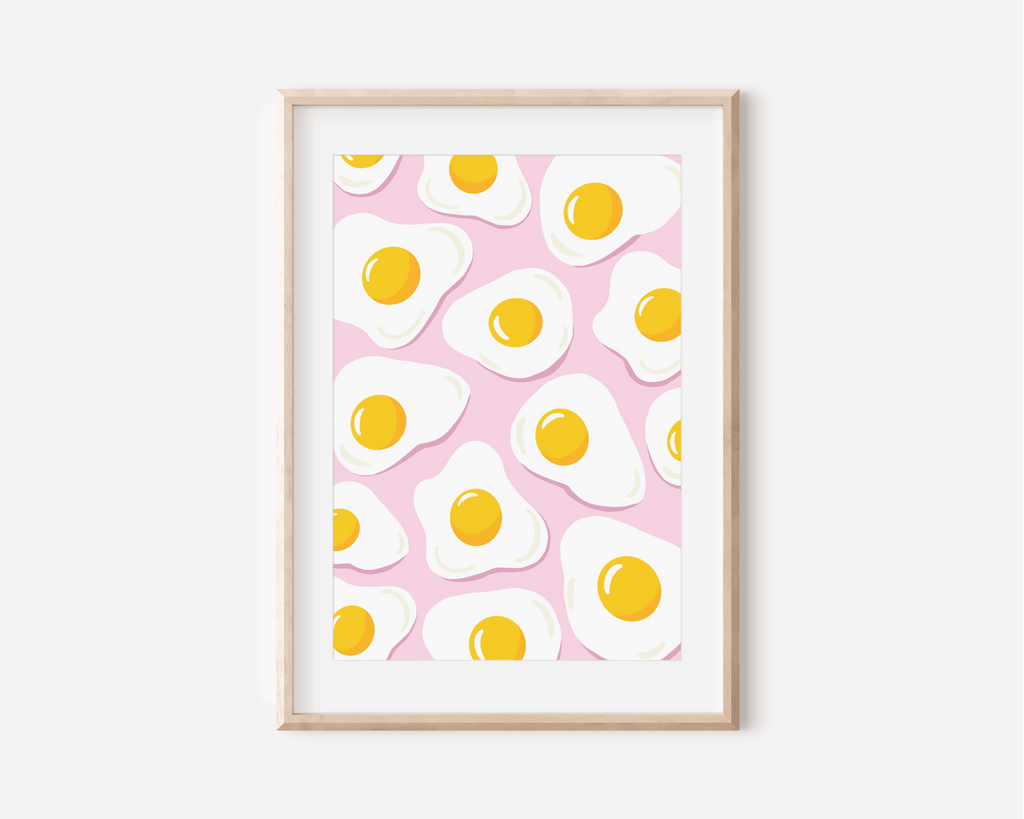 Egg Print - Other Colours Available Posters, Prints, & Visual Artwork Pretty Average 4x6 Pink 