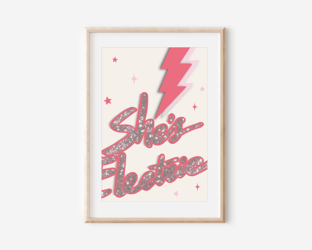 She’s Electric Print Posters, Prints, & Visual Artwork Pretty Average   