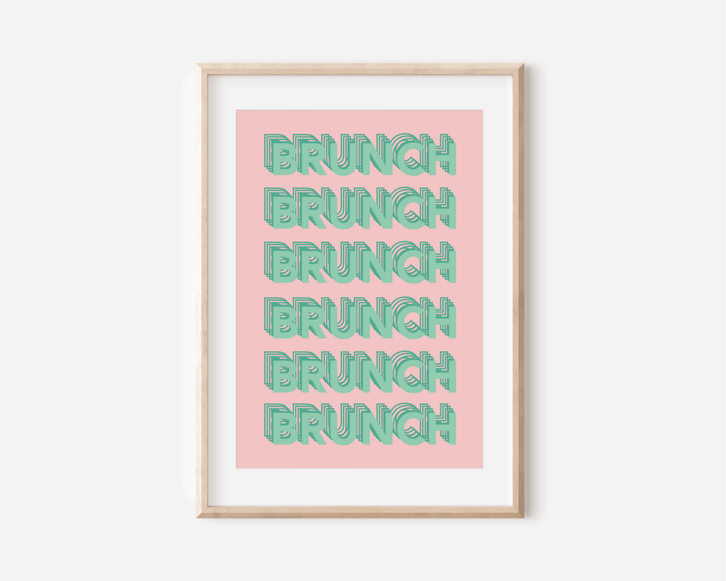 Brunch Brunch Brunch Print Posters, Prints, & Visual Artwork Pretty Average 4x6 Pink and Mint 