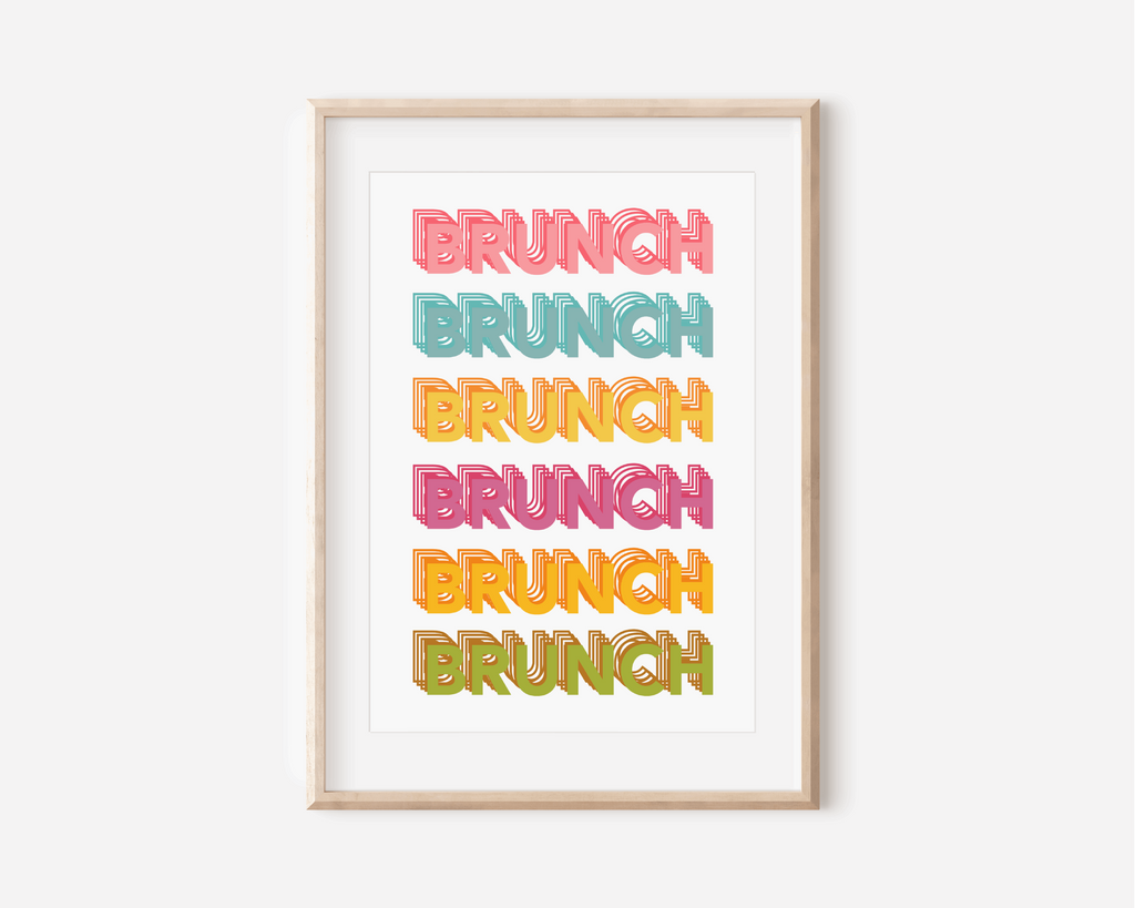 Brunch Brunch Brunch Print Posters, Prints, & Visual Artwork Pretty Average 4x6 Rainbow 