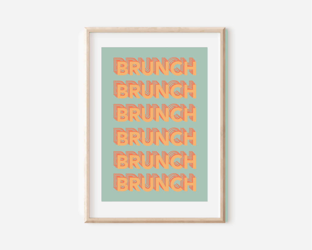 Brunch Brunch Brunch Print Posters, Prints, & Visual Artwork Pretty Average 4x6 Teal and Orange 