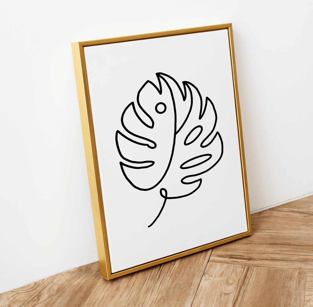 Monstera Leaf Line Drawing Print Posters, Prints, & Visual Artwork Pretty Average   