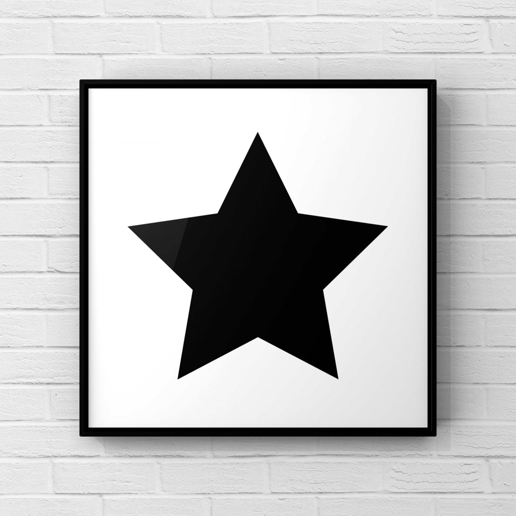 Black Star Print (Square) Posters, Prints, & Visual Artwork Pretty Average 8” x 8”  