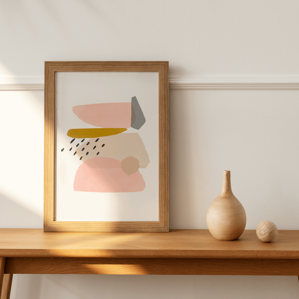 Abstract Shapes Print - Peachy Keen (DESIGN ONE) Posters, Prints, & Visual Artwork Pretty Average   