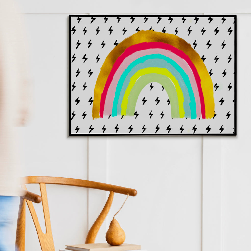 Rainbow and Lightning Print Posters, Prints, & Visual Artwork Pretty Average   