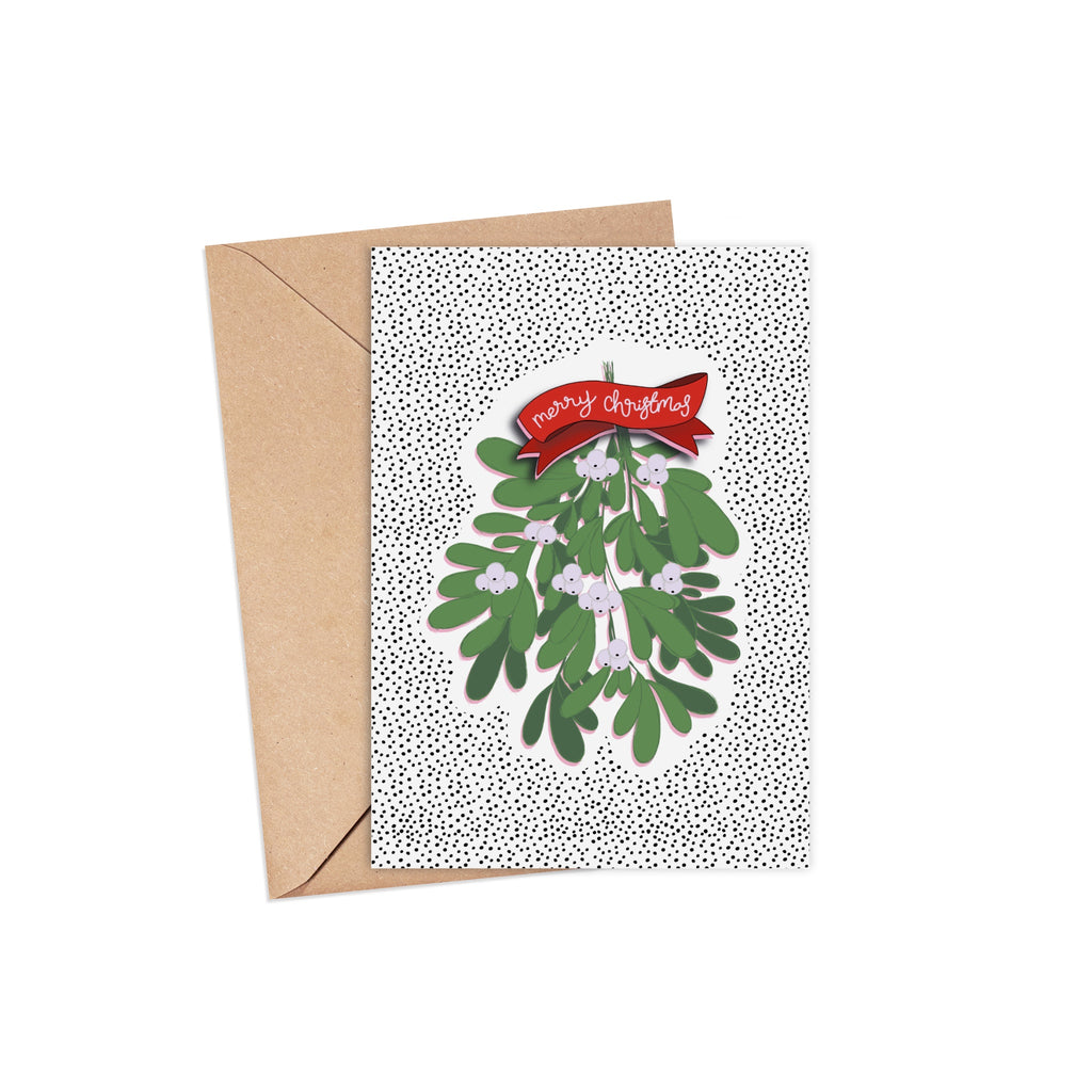 Merry Christmas (Mistletoe) | A6 Greeting Card  Pretty Average   