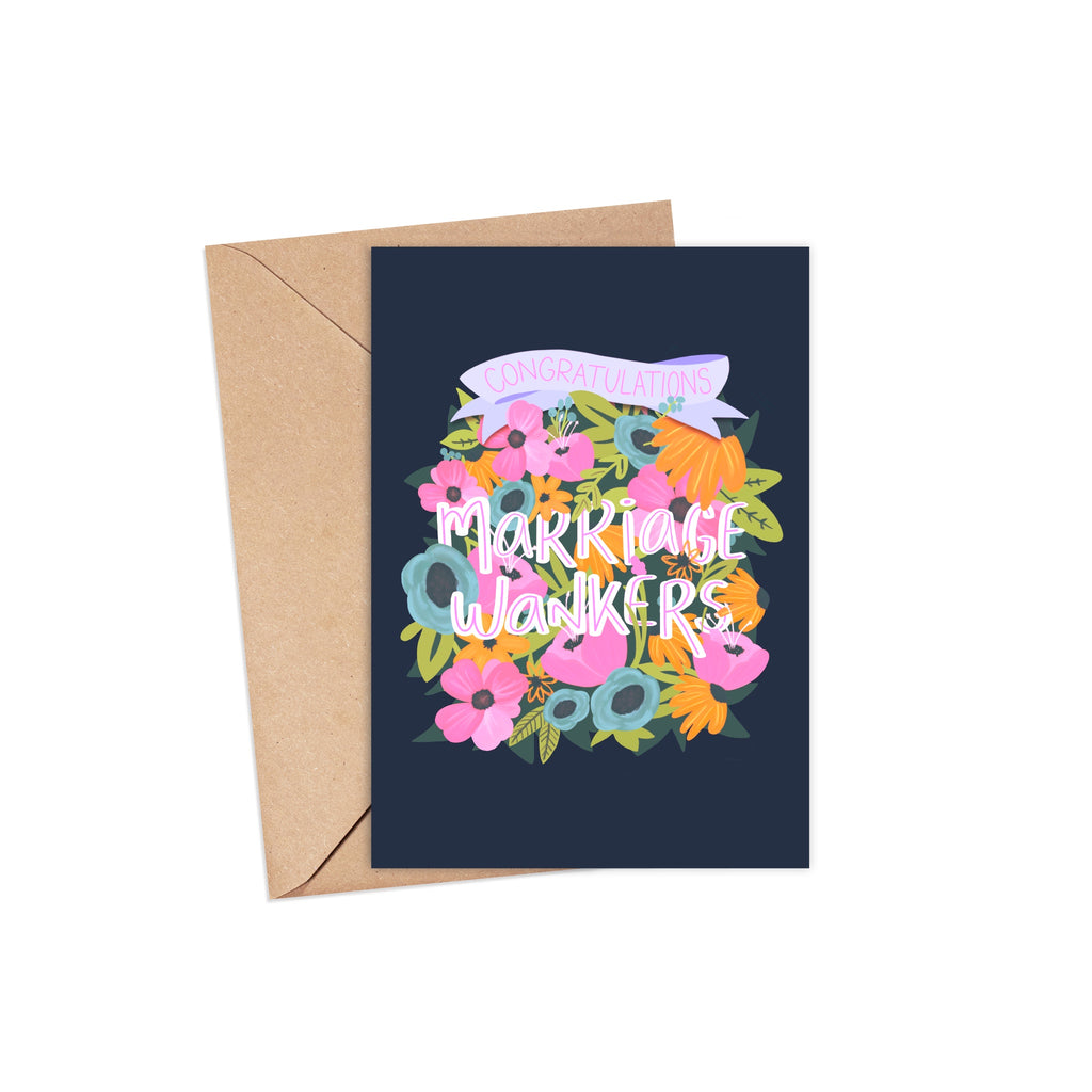 Marriage Wankers | A6 Greeting Card  Pretty Average   