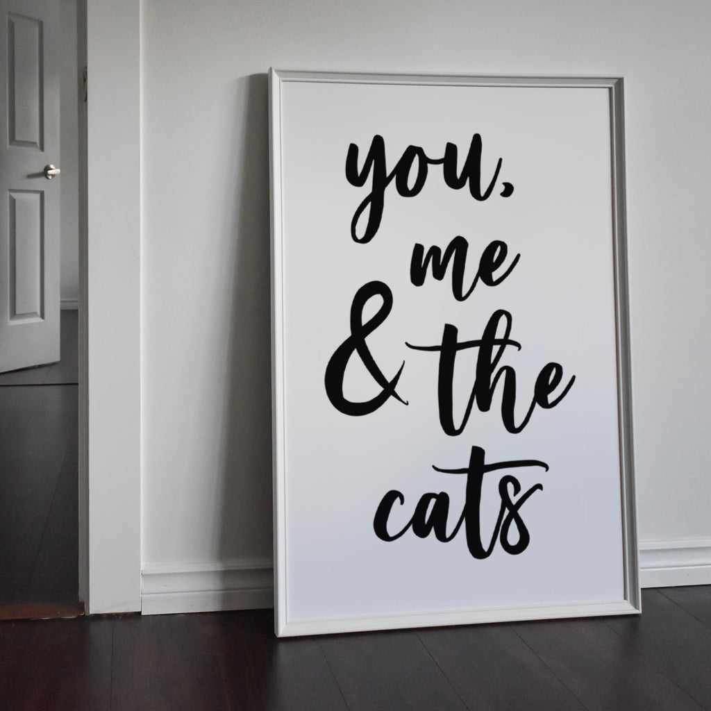 You, Me and the Cat / Cats Print Posters, Prints, & Visual Artwork Pretty Average   